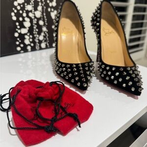 Christian Louboutin Black Studded Stiletto Heels